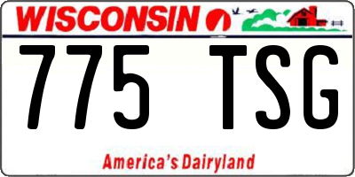 WI license plate 775TSG