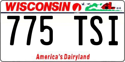 WI license plate 775TSI