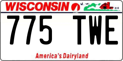 WI license plate 775TWE