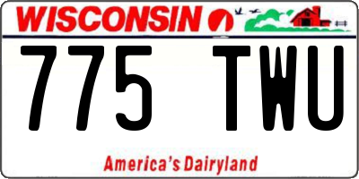 WI license plate 775TWU