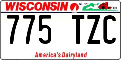 WI license plate 775TZC