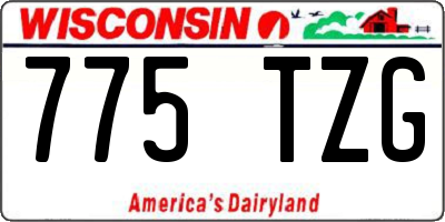 WI license plate 775TZG