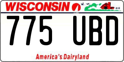 WI license plate 775UBD
