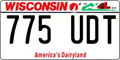WI license plate 775UDT