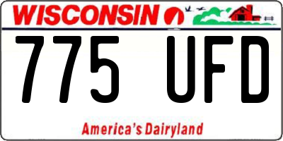 WI license plate 775UFD
