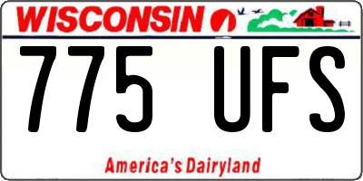 WI license plate 775UFS