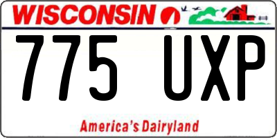 WI license plate 775UXP