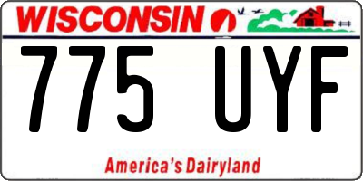 WI license plate 775UYF