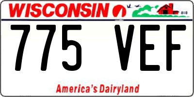 WI license plate 775VEF
