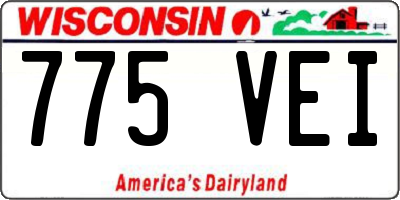 WI license plate 775VEI