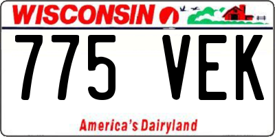 WI license plate 775VEK