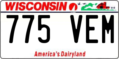 WI license plate 775VEM