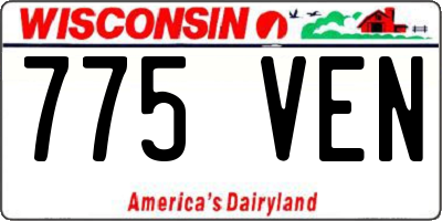 WI license plate 775VEN