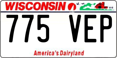 WI license plate 775VEP