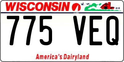 WI license plate 775VEQ