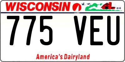 WI license plate 775VEU