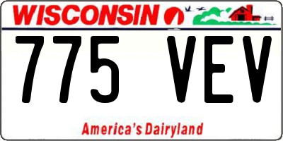 WI license plate 775VEV