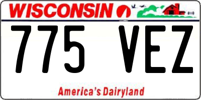 WI license plate 775VEZ