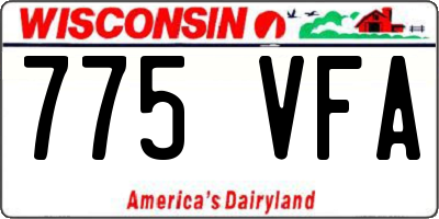 WI license plate 775VFA