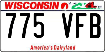 WI license plate 775VFB