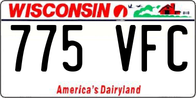 WI license plate 775VFC