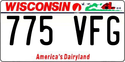 WI license plate 775VFG