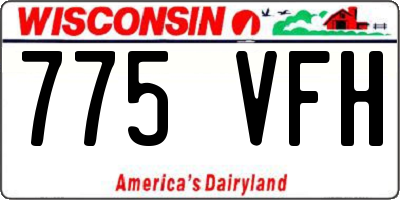 WI license plate 775VFH
