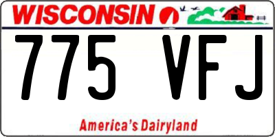 WI license plate 775VFJ