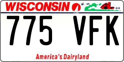 WI license plate 775VFK