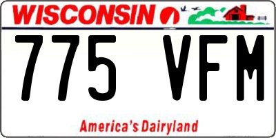 WI license plate 775VFM