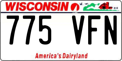 WI license plate 775VFN