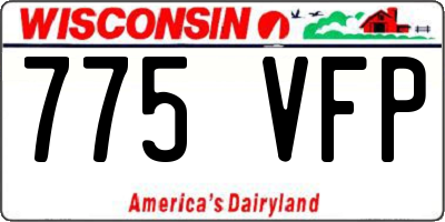 WI license plate 775VFP