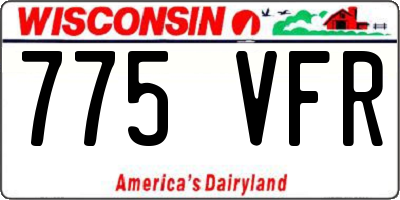 WI license plate 775VFR