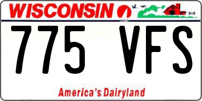 WI license plate 775VFS