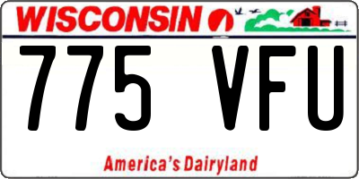 WI license plate 775VFU