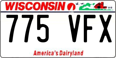 WI license plate 775VFX