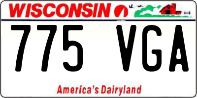 WI license plate 775VGA