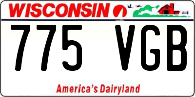 WI license plate 775VGB