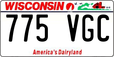 WI license plate 775VGC