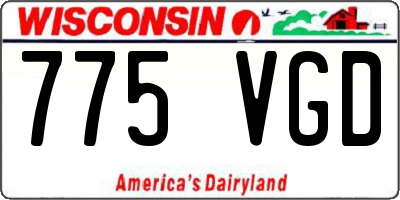 WI license plate 775VGD