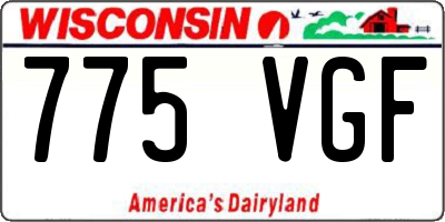 WI license plate 775VGF