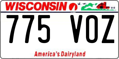 WI license plate 775VOZ