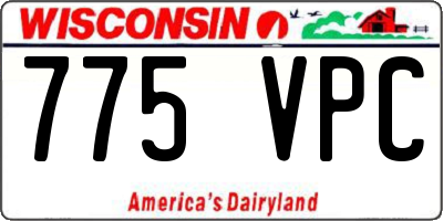 WI license plate 775VPC