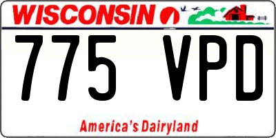 WI license plate 775VPD