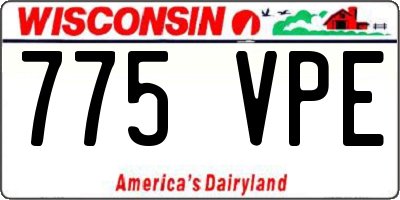 WI license plate 775VPE