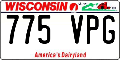 WI license plate 775VPG