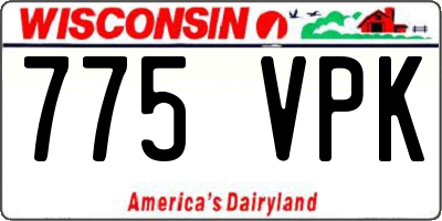 WI license plate 775VPK