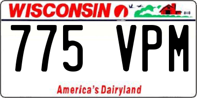 WI license plate 775VPM