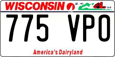 WI license plate 775VPO