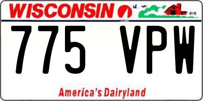 WI license plate 775VPW
